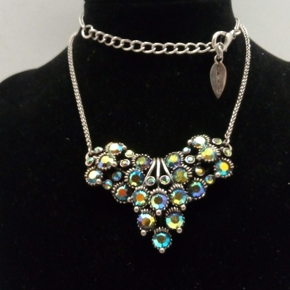 Coldwater Creek Jewelry - Coldwater Creek Silvertone Crystal Charm Necklace